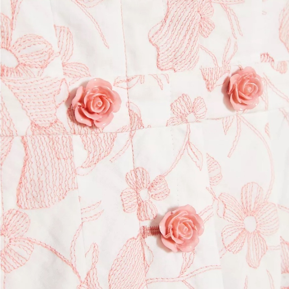 Byron Lars Pink and White Floral Midi Dress - Picture 3 of 3